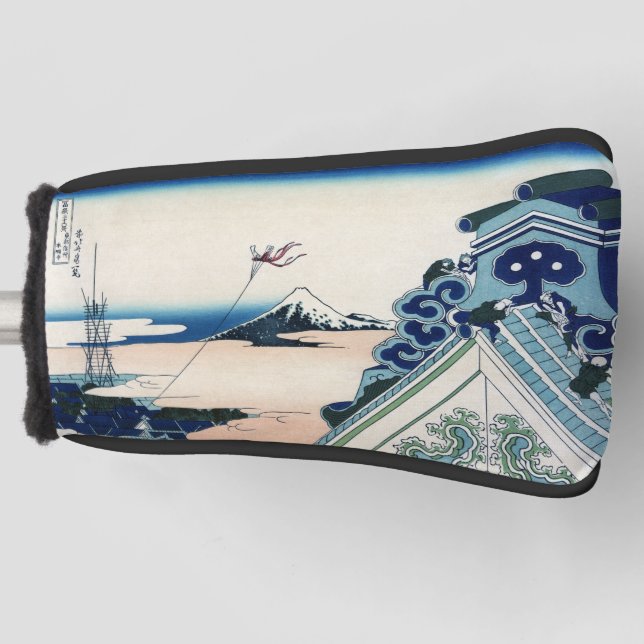 Honganji Temple Vista of Mt. Fuji Japanese Woodcut Golf Head Cover (Front)