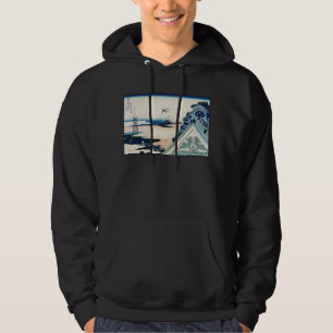 Honganji Temple Vista of Mt. Fuji Japanese Woodcut Hoodie