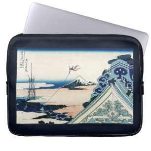 Honganji Temple Vista of Mt. Fuji Japanese Woodcut Laptop Sleeve