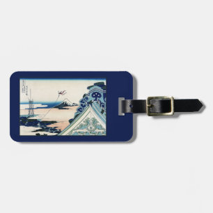 Honganji Temple Vista of Mt. Fuji Japanese Woodcut Luggage Tag