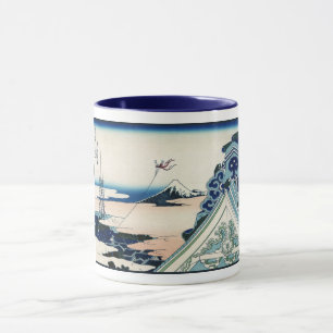 Honganji Temple Vista of Mt. Fuji Japanese Woodcut Mug