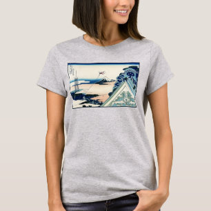 Honganji Temple Vista of Mt. Fuji Japanese Woodcut T-Shirt