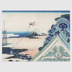 Honganji Temple Vista of Mt. Fuji Japanese Woodcut Tissue Paper