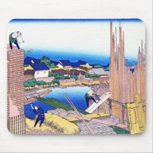 Honjo Tatekawa, the timberyard at Honjo Hokusai Mouse Mat