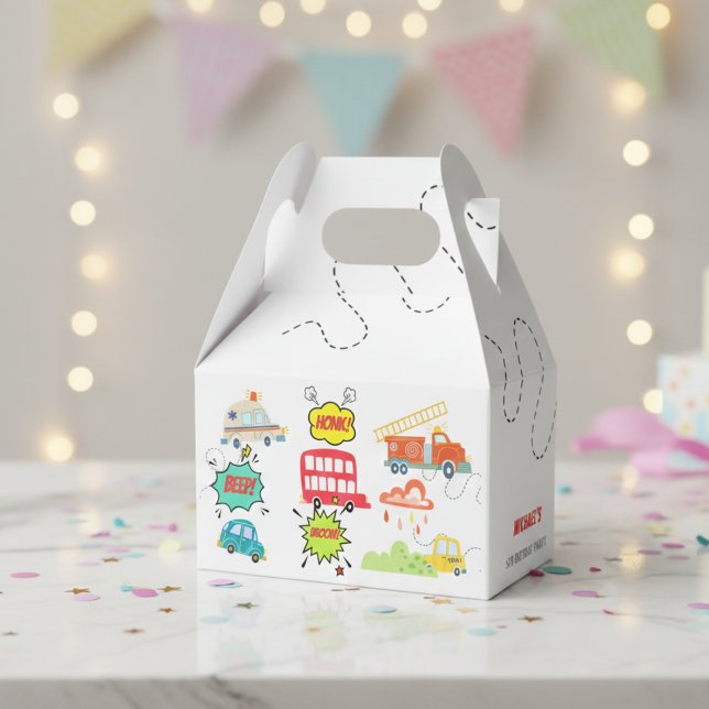 Honk beep vroom happy vehicles boy birthday favour box (Creator Uploaded)