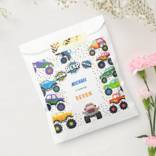 Honk beep vroom monster trucks boy birthday favour bags