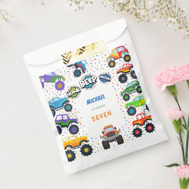 Honk beep vroom monster trucks boy birthday favour bags (Sealed)