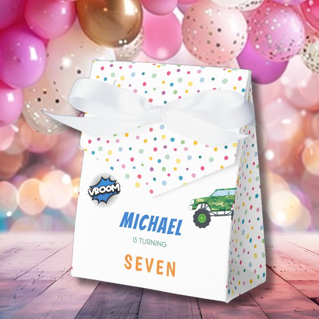 Honk beep vroom monster trucks boy birthday favour box (Creator Uploaded)