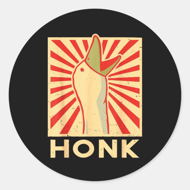 Honk Goose - Funny Duck Chicken Meme Idea  Classic Round Sticker (Front)