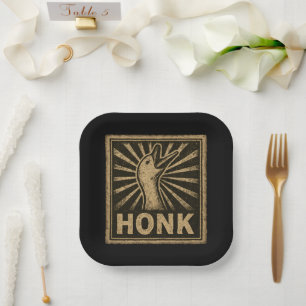 Honk Goose Funny Duck Chicken Meme Paper Plate