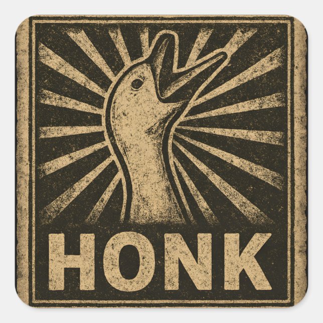 Honk Goose Funny Duck Chicken Meme Square Sticker (Front)