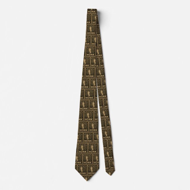 Honk Goose Funny Duck Chicken Meme Tie (Front)