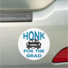 Honk Graduate School Car Parade Modern White Blue