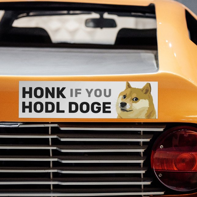 HONK If You Hodl Doge Dogecoin Shiba Inu Stock Bumper Sticker (Creator Uploaded)