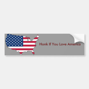 Honk If You Love america Bumper Sticker