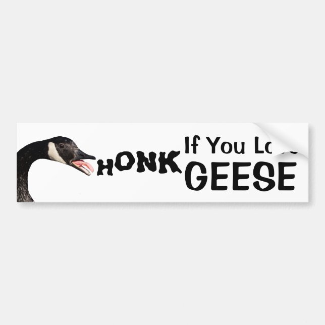 HONK If You Love Geese (With Photo) Bumper Sticker (Front)