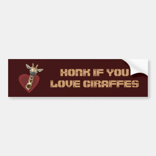 Honk If You Love Giraffes Bumper Sticker