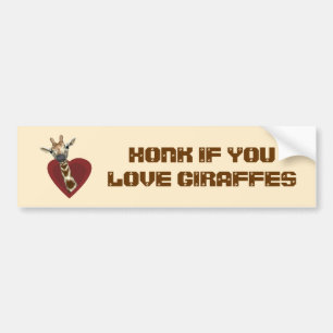 Honk If You Love Giraffes Bumper Sticker