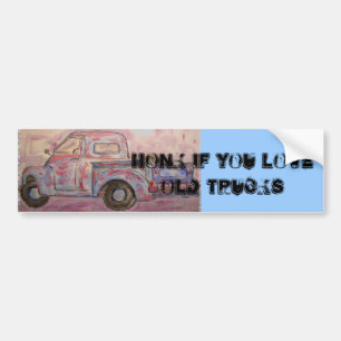 honk if you love old trucks bumper sticker