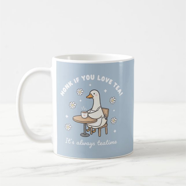Honk If You Love Tea Cute Goose Mug (Left)