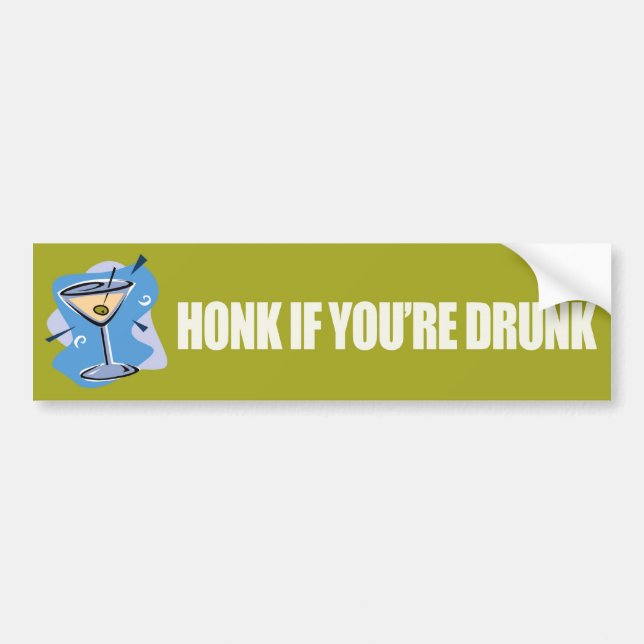 Honk If You're Drunk - Bumper sticker-Zazzle Sticker (Front)
