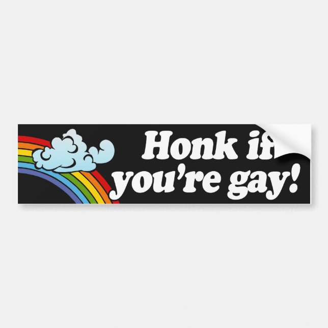 HONK IF YOU'RE GAY BUMPER STICKER (Front)