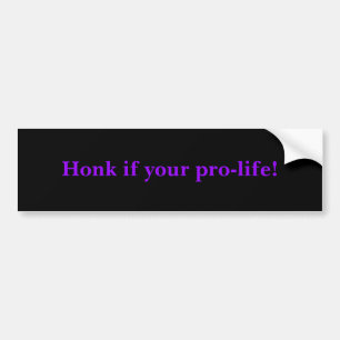 Honk if you're pro-life! bumper sticker