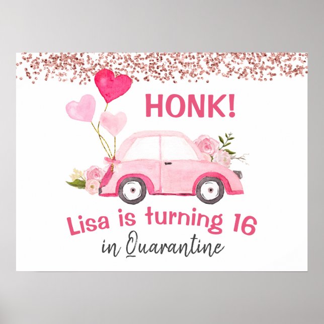 Honk! It's my Birthday party Drive by Sign (Front)