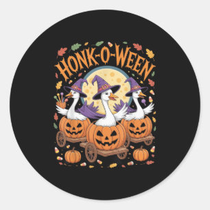 Honk-o-ween Funny Geese Halloween Costume For Part Classic Round Sticker