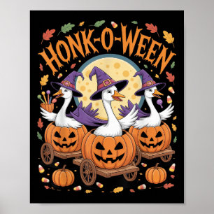 Honk-o-ween Funny Geese Halloween Costume For Part Poster