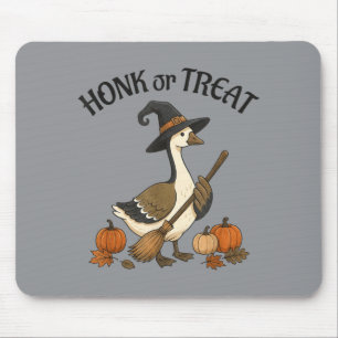 Honk Or Treat Funny Goose Pumpkin Halloween Witch Mouse Mat