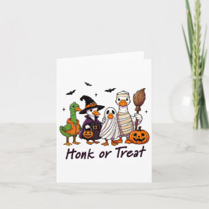 Honk Or Treat Goose Halloween Costume Fun Card