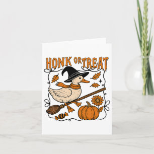 Honk Or Treat Halloween Goose Cute Goose Witchy Ha Card