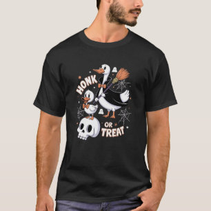 Honk Or Treat Silly Goose Duck Fan Spooky Hallowee T-Shirt