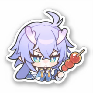 Honkai Star Rail Chibi Bailu Skewer Sticker
