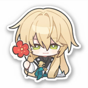 Honkai Star Rail Chibi Luocha Flower Sticker