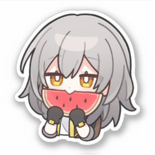 Honkai Star Rail Chibi Stelle Watermelon Sticker