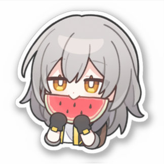 Honkai Star Rail Chibi Stelle Watermelon Sticker