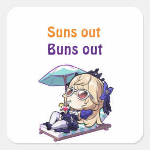 honkai star rail. Suns out, buns out Square Sticker