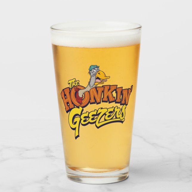 Honkin' Geezers Pint Beer Glass (Front Filled)