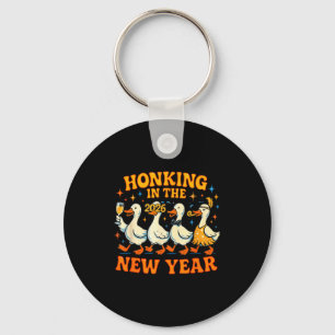 Honking In The New Year 2026 Funny Duck Gift  Key Ring