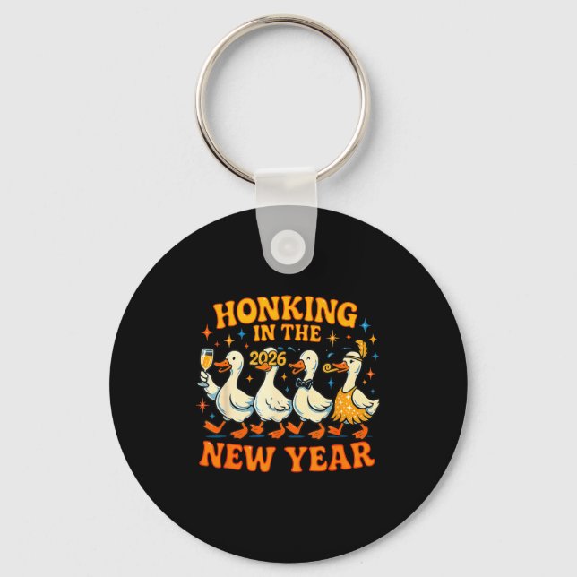 Honking In The New Year 2026 Funny Duck Gift  Key Ring (Front)