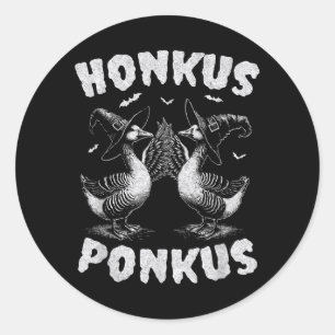 Honkus Ponkus Funny Goose Halloween Classic Round Sticker