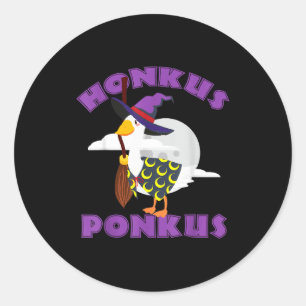 Honkus ponkus witch hat duck lover classic round sticker