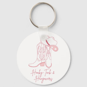 Honky Tonk and Hangovers Design Cowboy Boots Key Ring