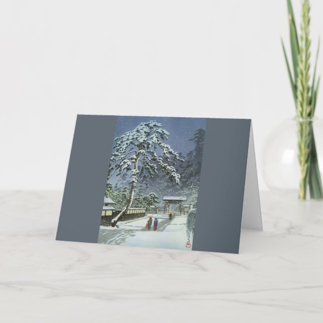 Honmonji Temple in Snow - Kawase Hasui 川瀬 巴水 Holiday Card (Front)