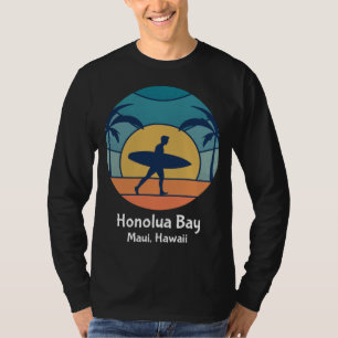 Honolua Bay Maui Hawaii Surfing Vintage Surfer Sun T-Shirt