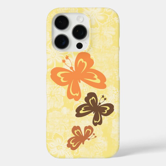 Honolua Butterfly and Hawaiian Hibiscus Yellow Case-Mate iPhone Case (Back)