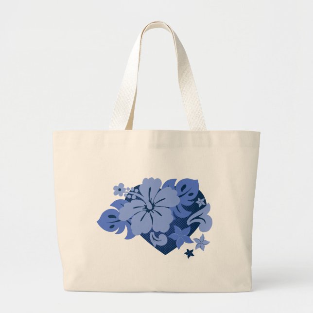 Honolua Hibiscus Tropical Beach Bags (Front)