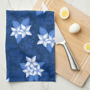 Honolua Plumeria Hawaiian Tropical Print Tea Towel